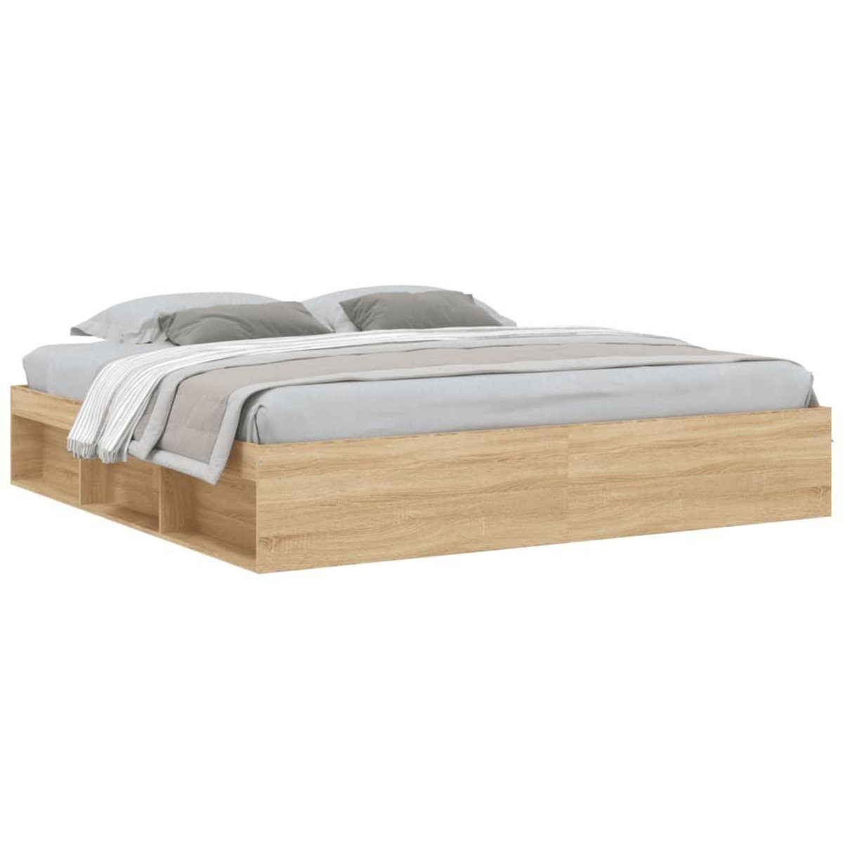 VIDAXL Cadre de lit sans matelas chene sonoma 200x200 cm