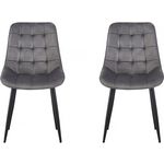 Habitat et Jardin Lot de 2 chaises  Victoria  en velours - Gris