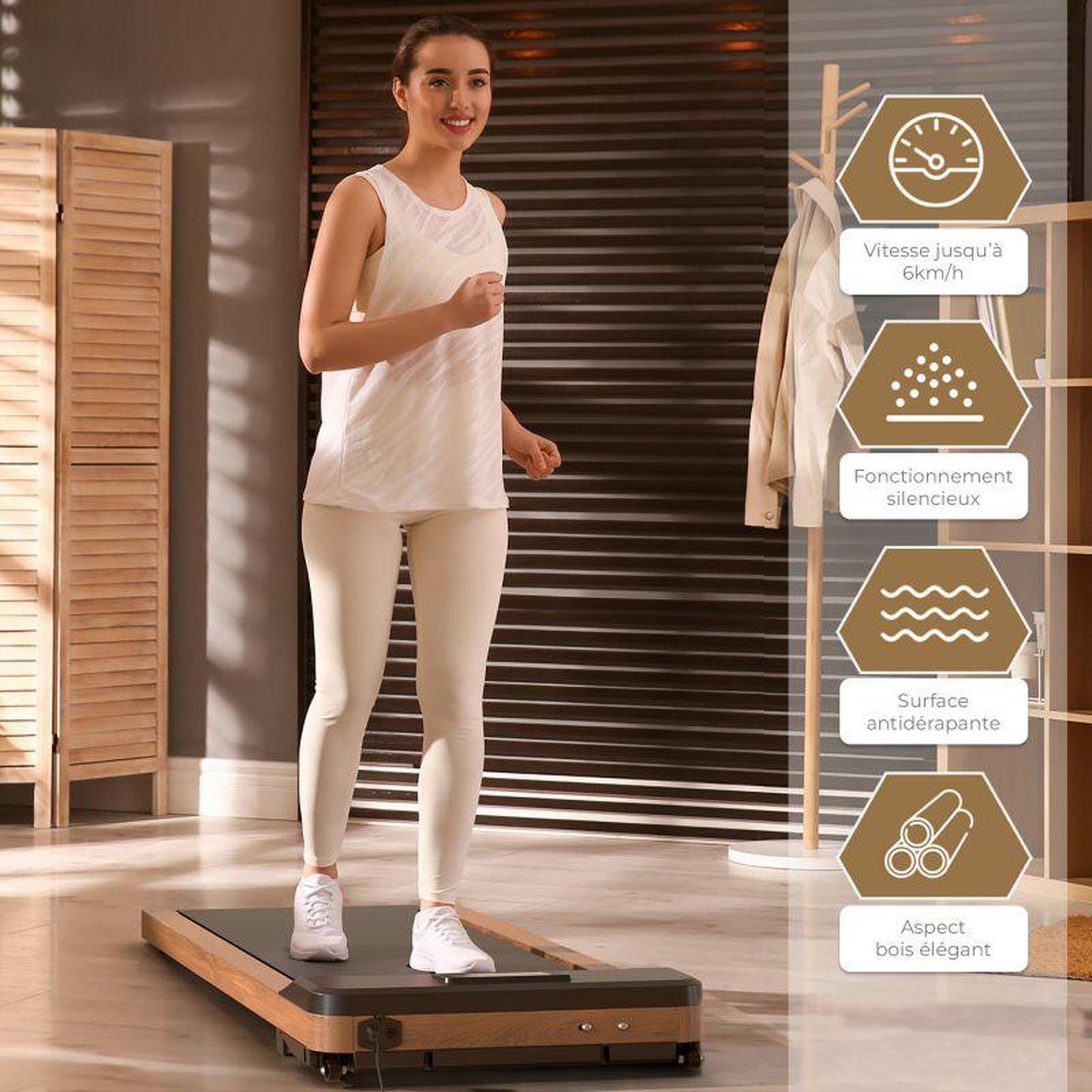 Voir la diapositive 2 : SPARRAW Tapis de marche compact - 120x54x12 cm- Ultra Slim -12 programmes