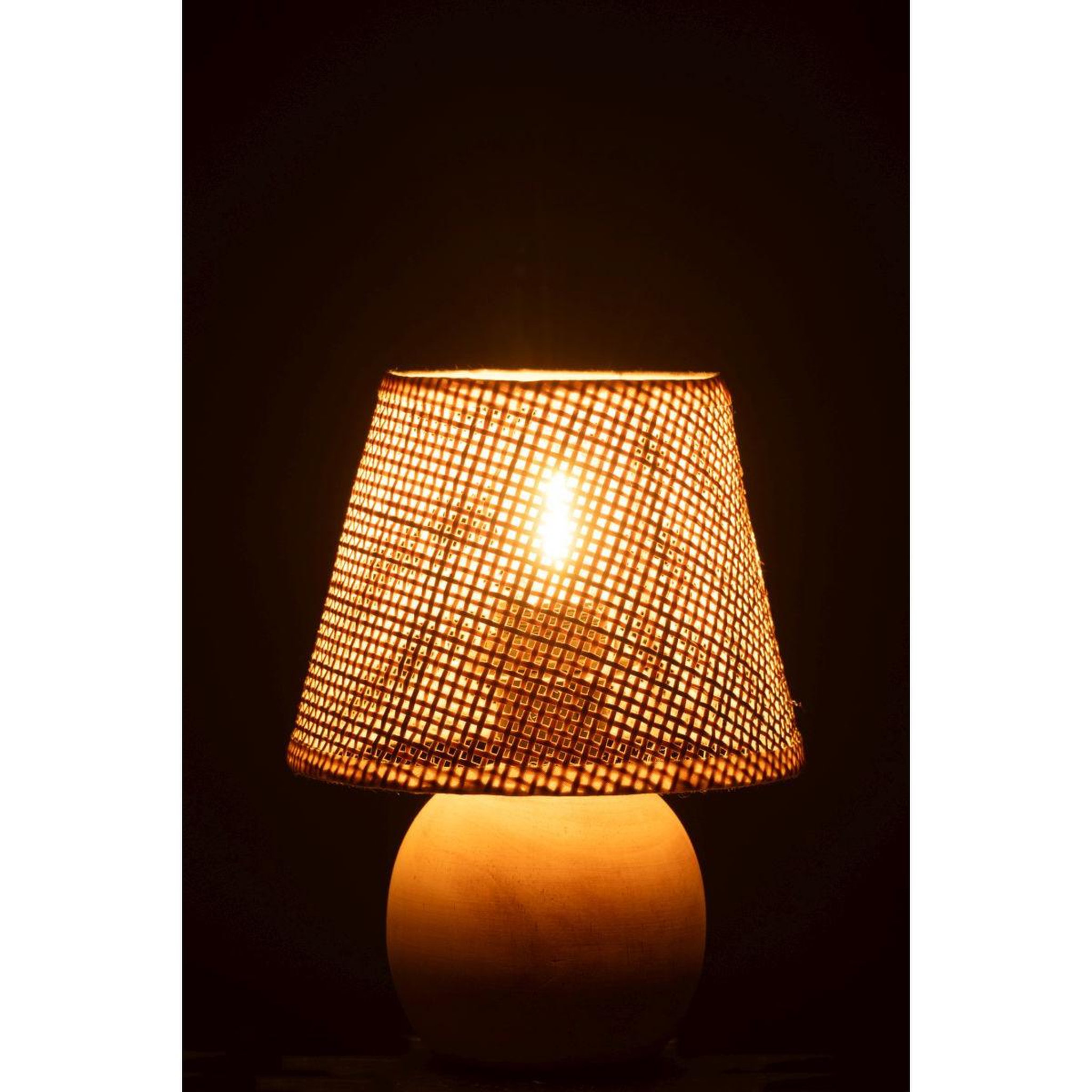 Voir la diapositive 3 : J-LINE Lampe à poser à led en bois  torsade  23cm naturel