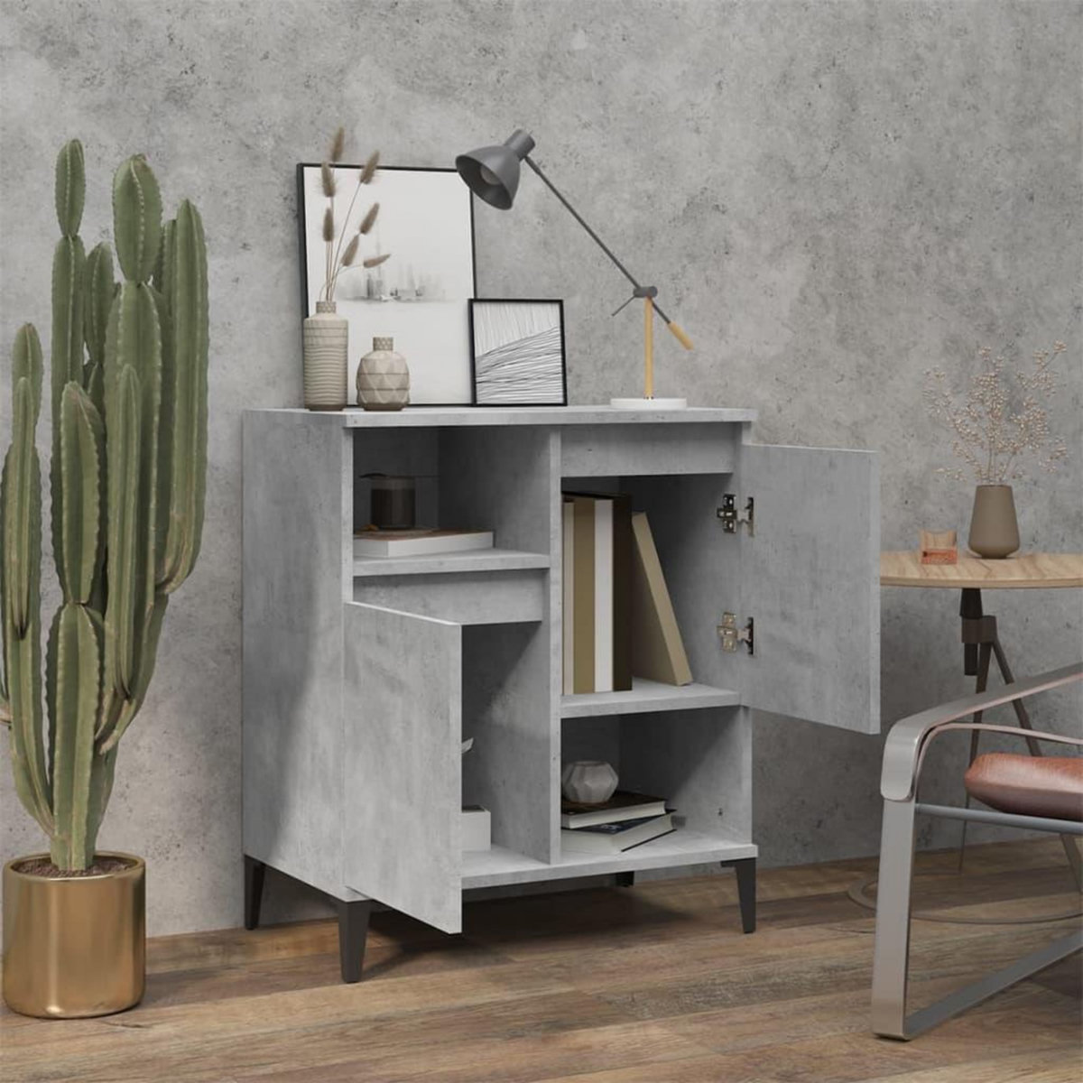 VIDAXL Buffet Gris beton 60x35x70 cm Bois d'ingenierie