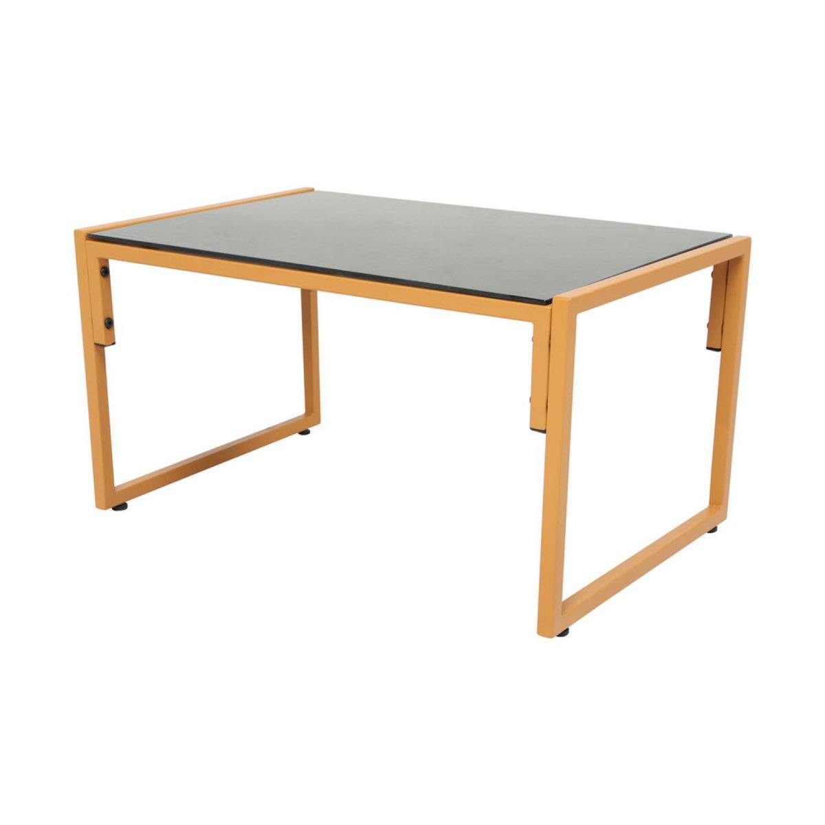 CONCEPT USINE Salon de jardin 4 places effet rotin coussins blancs TURINI