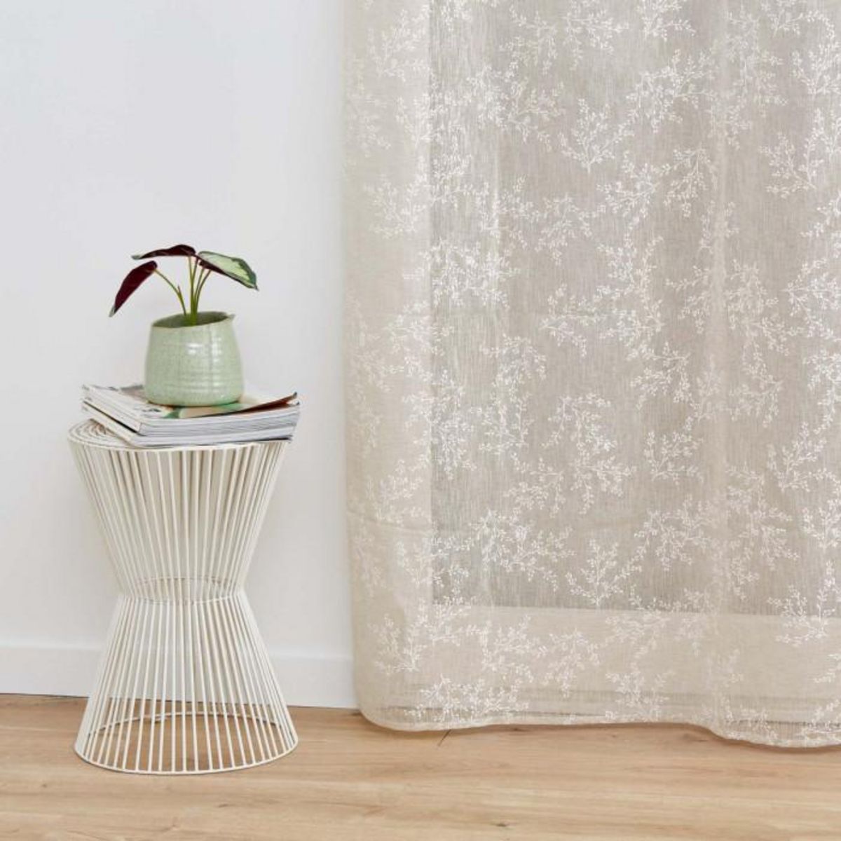 Paris Prix Rideau Voilage à Œillets  Karla  140x240cm Taupe