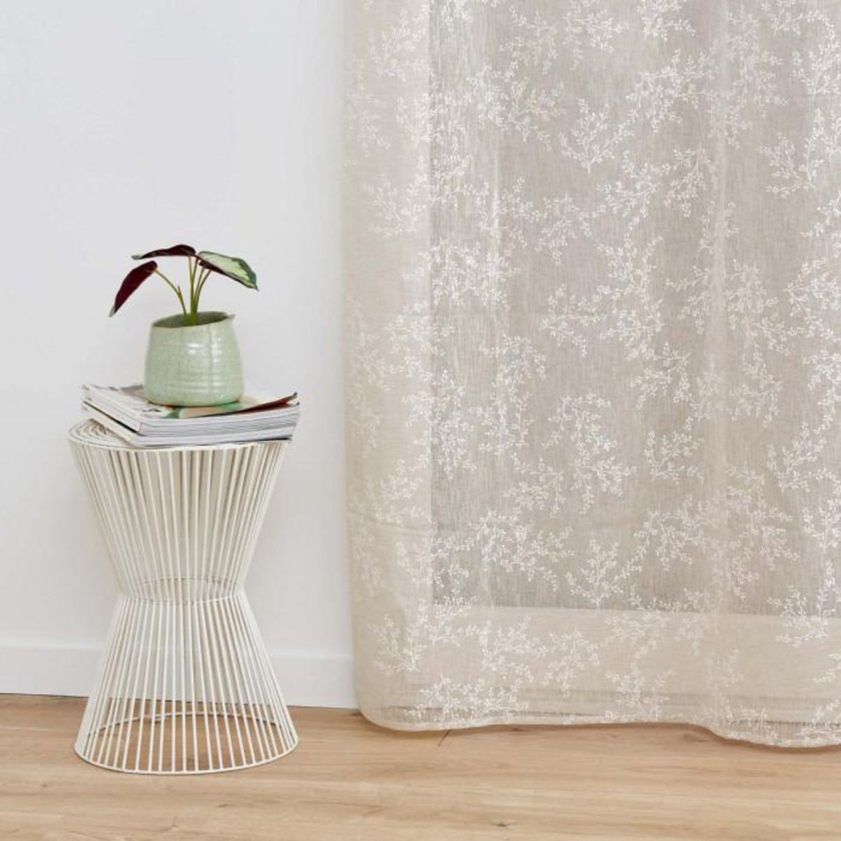 Paris Prix Rideau Voilage à Œillets  Karla  140x240cm Taupe