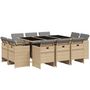 Voir la diapositive 2 : VIDAXL Ensemble a manger de jardin et coussins 11 pcs melange beige