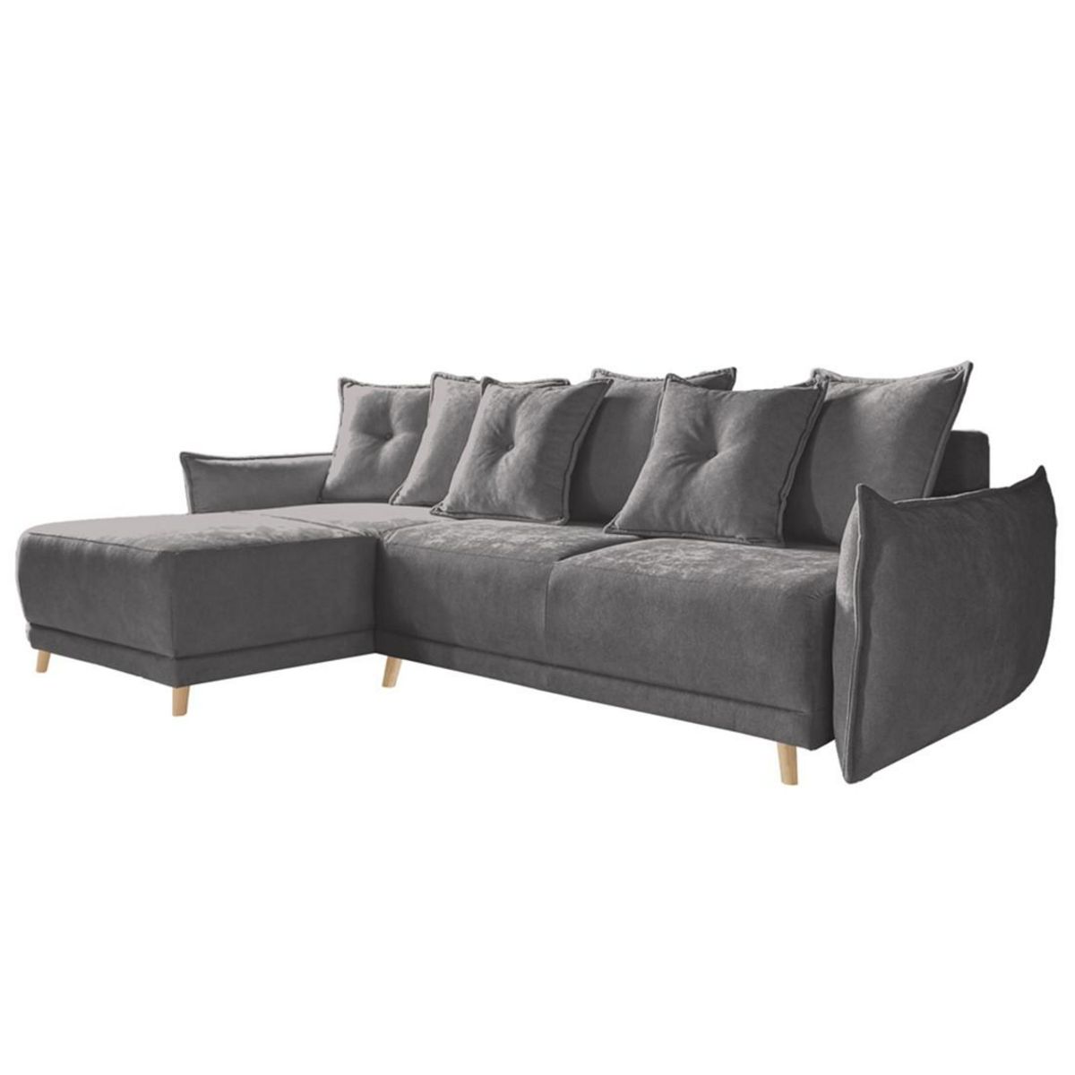 BEST MOBILIER Lena - canapé d'angle réversible convertible - 4 places - style scandinave