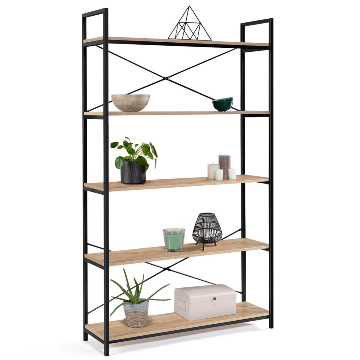 ID MARKET Etagère XL 5 niveaux DETROIT design industriel 170 cm