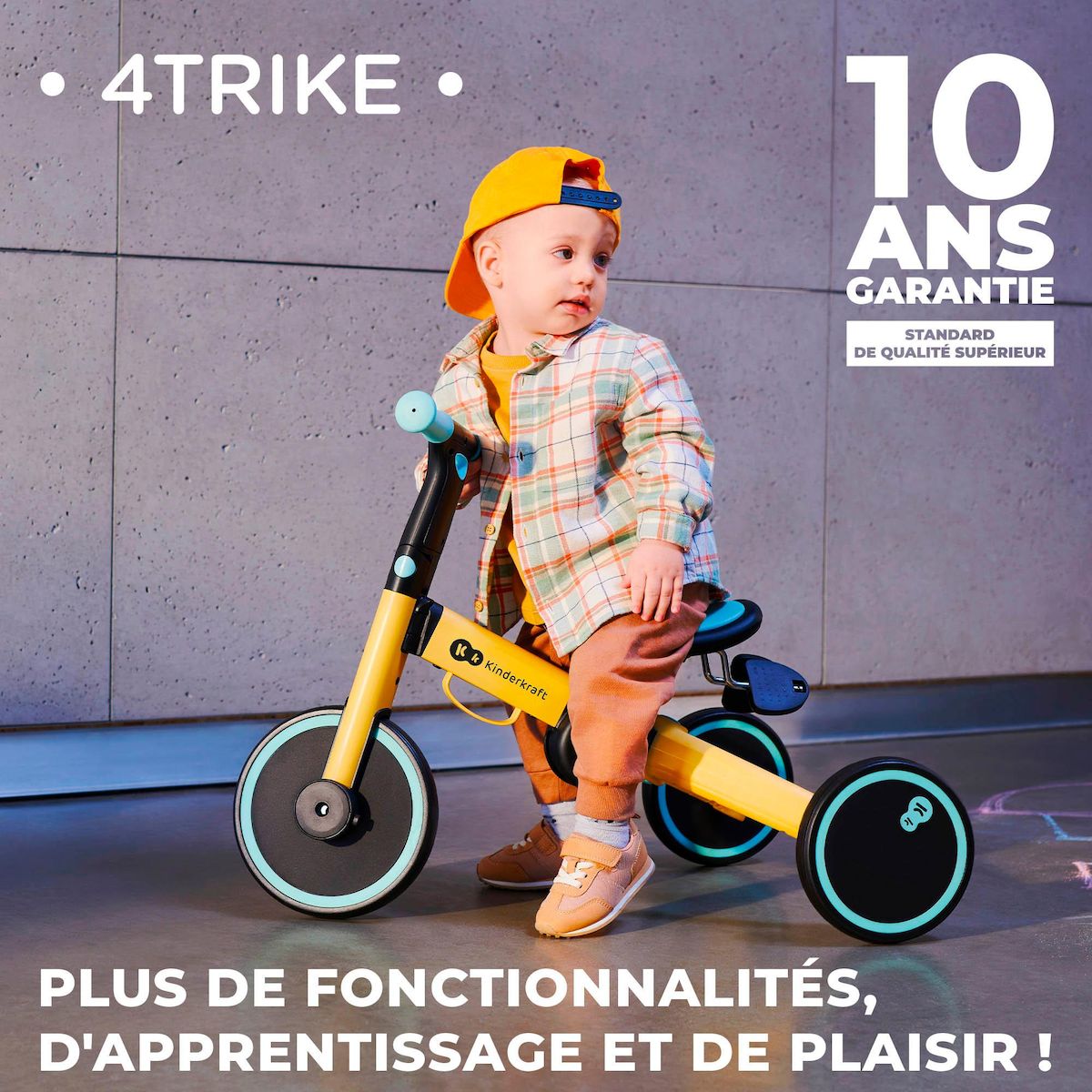 KINDERKRAFT Vélo d'équilibre léger pour enfants - selle et roues réglables