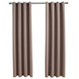 Voir la diapositive 2 : VIDAXL Rideaux occultants avec anneaux en metal 2 pcs Taupe 140x175 cm
