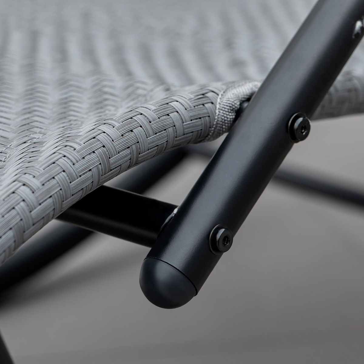 OUTSUNNY Chaise longue à bascule rocking chair design contemporain dim. 160L x 61l x 79H cm métal textilène gris