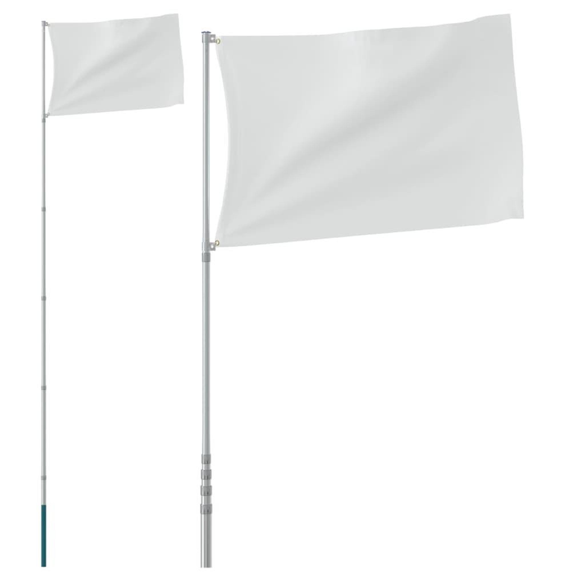 Voir la diapositive 2 : VIDAXL Mat de drapeau telescopique Argente 5,55 m Aluminium
