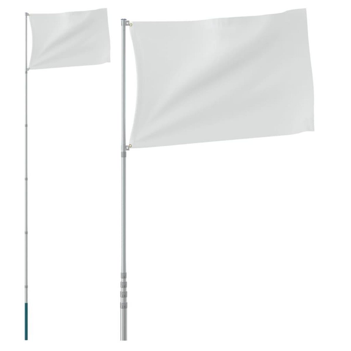 VIDAXL Mat de drapeau telescopique Argente 5,55 m Aluminium