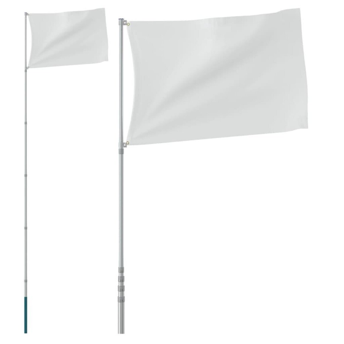 VIDAXL Mat de drapeau telescopique Argente 5,55 m Aluminium