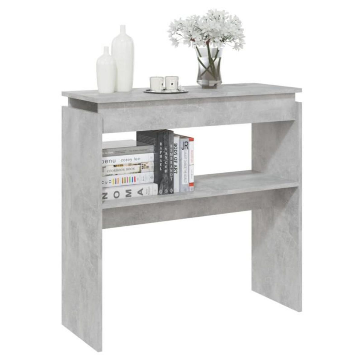 VIDAXL Table console Gris béton 80x30x80 cm Aggloméré