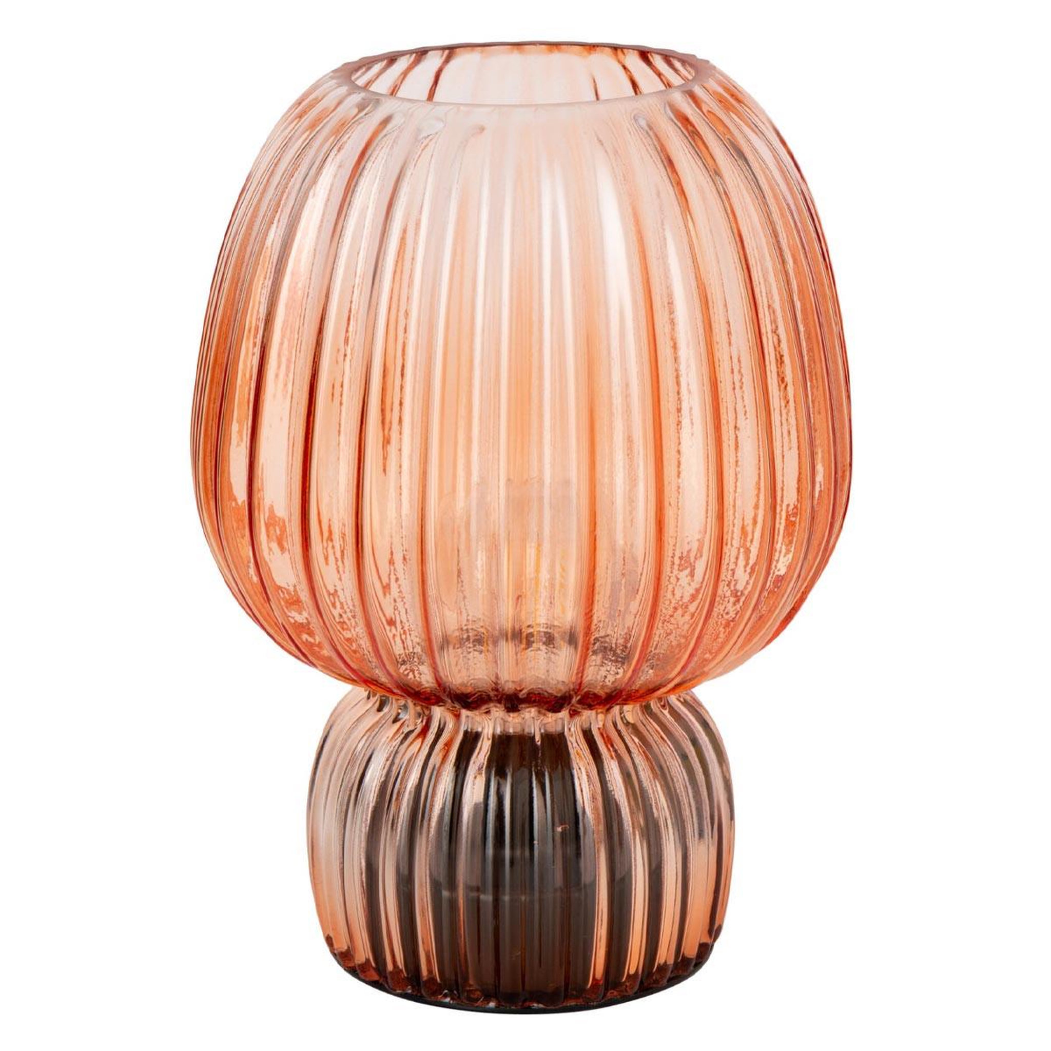 J-LINE Lampe à poser sans fil en verre  aura  21cm orange