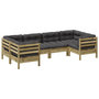 Voir la diapositive 2 : VIDAXL Salon de jardin 6 pcs avec coussins bois de pin impregne