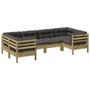 Voir la diapositive 2 : VIDAXL Salon de jardin 6 pcs avec coussins bois de pin impregne