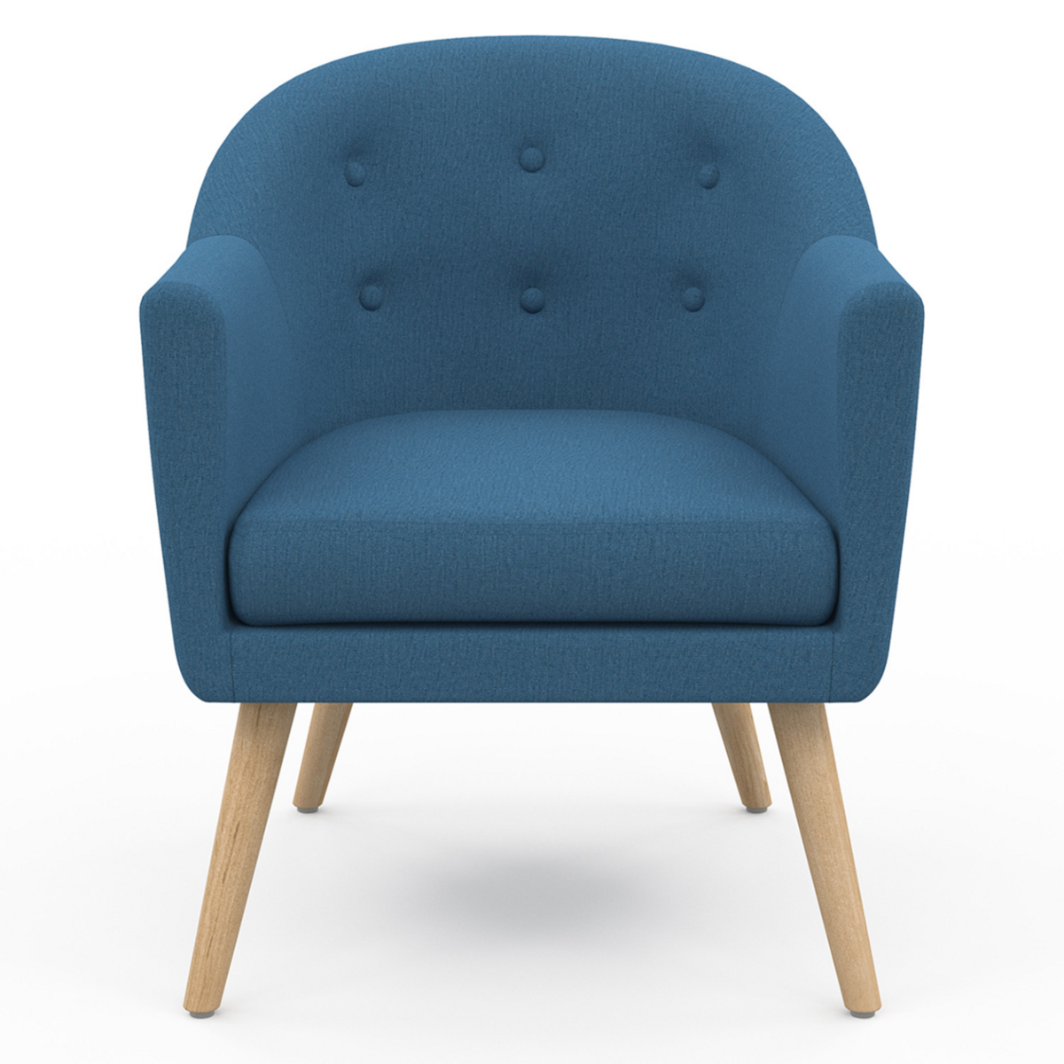 ID MARKET Fauteuil scandinave OLAN cabriolet en tissu bleu