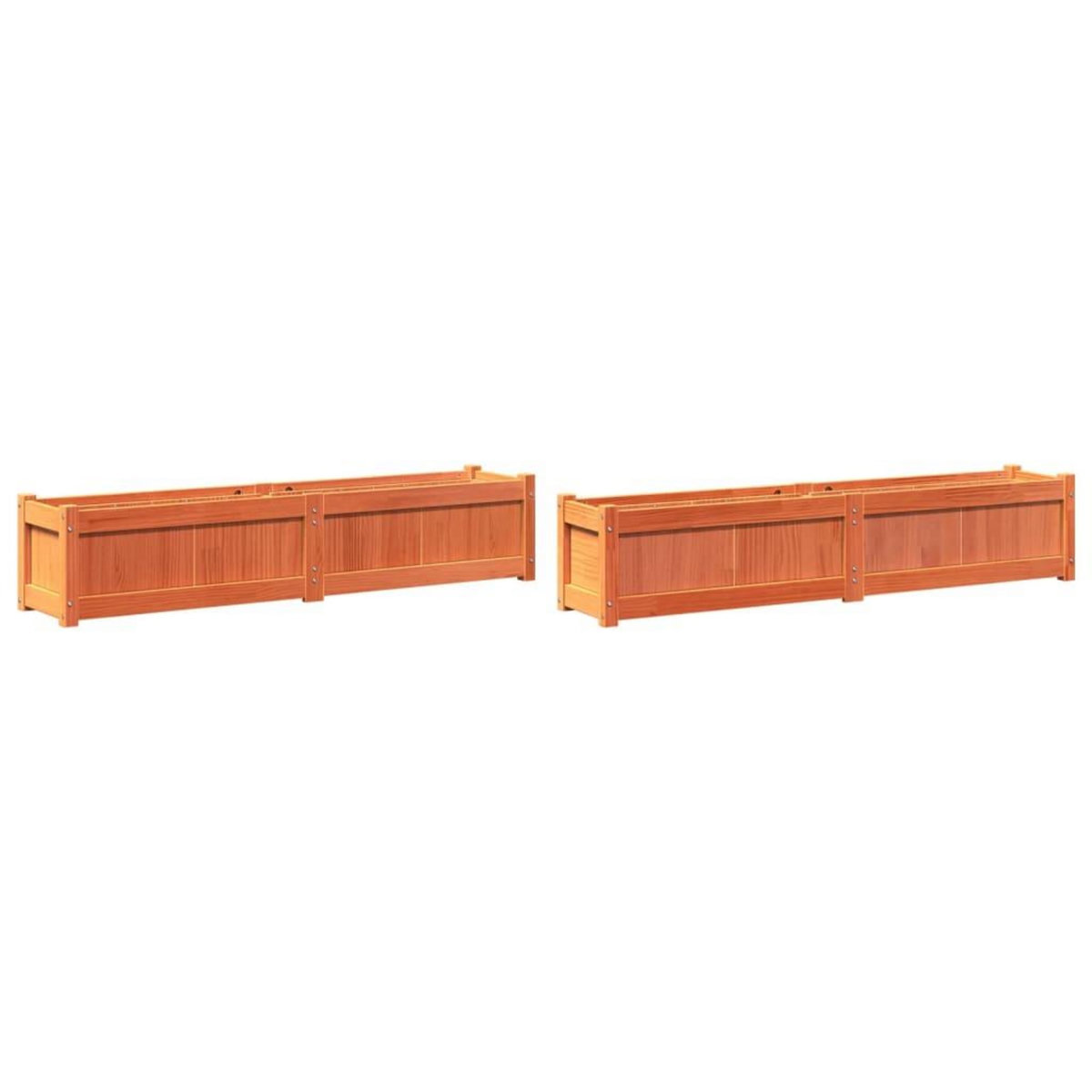 VIDAXL Jardinieres 2 pcs cire marron bois de pin massif