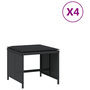 Voir la diapositive 2 : VIDAXL Tabourets de jardin avec coussins 4 pcs noir 40x40x35 cm rotin