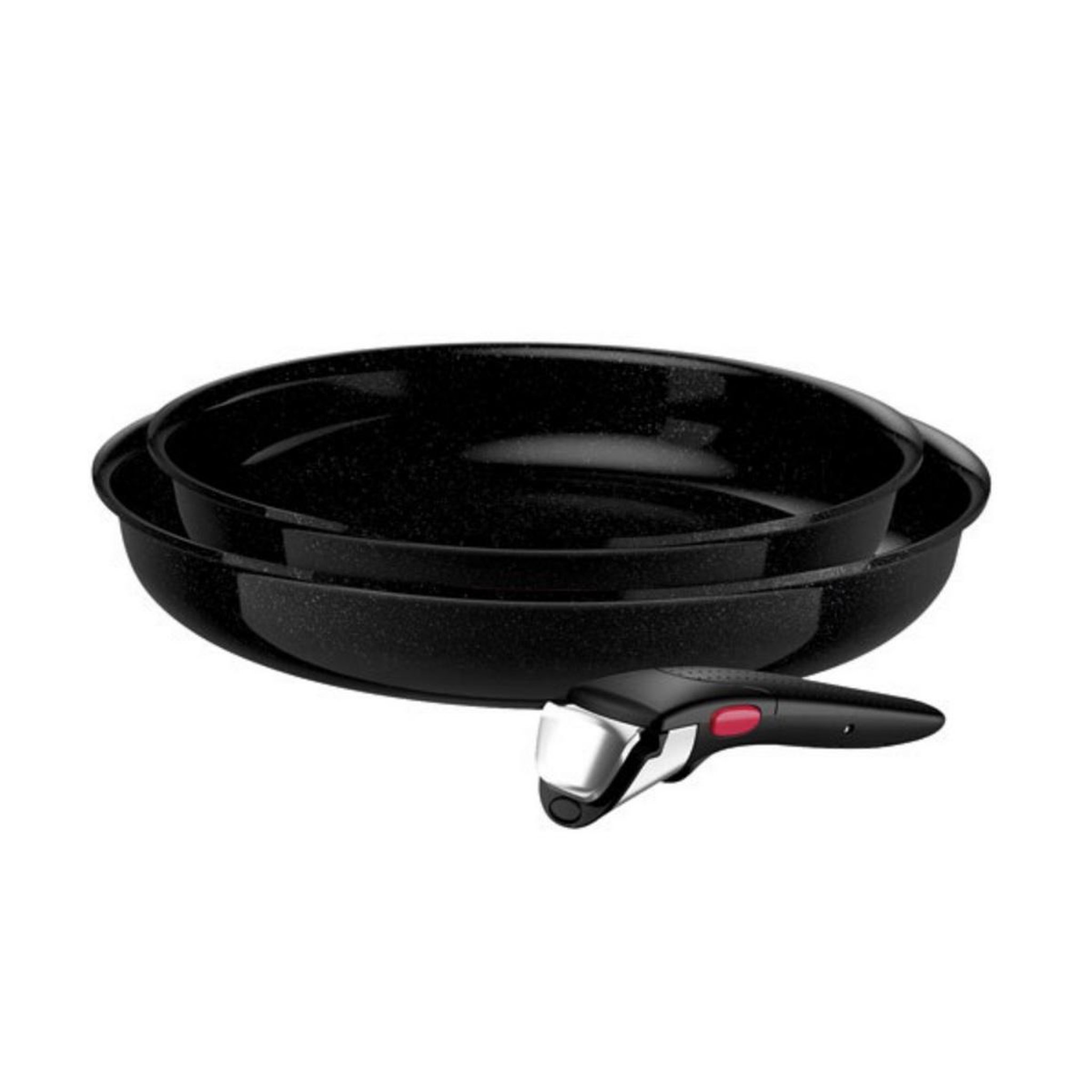 Voir la diapositive 2 : TEFAL Lot de 2 poêles céramique 24+28+poignée - l2709102