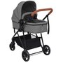 Voir la diapositive 5 : VIDAXL Poussette pour bebe 3-en-1 Gris clair et noir Acier