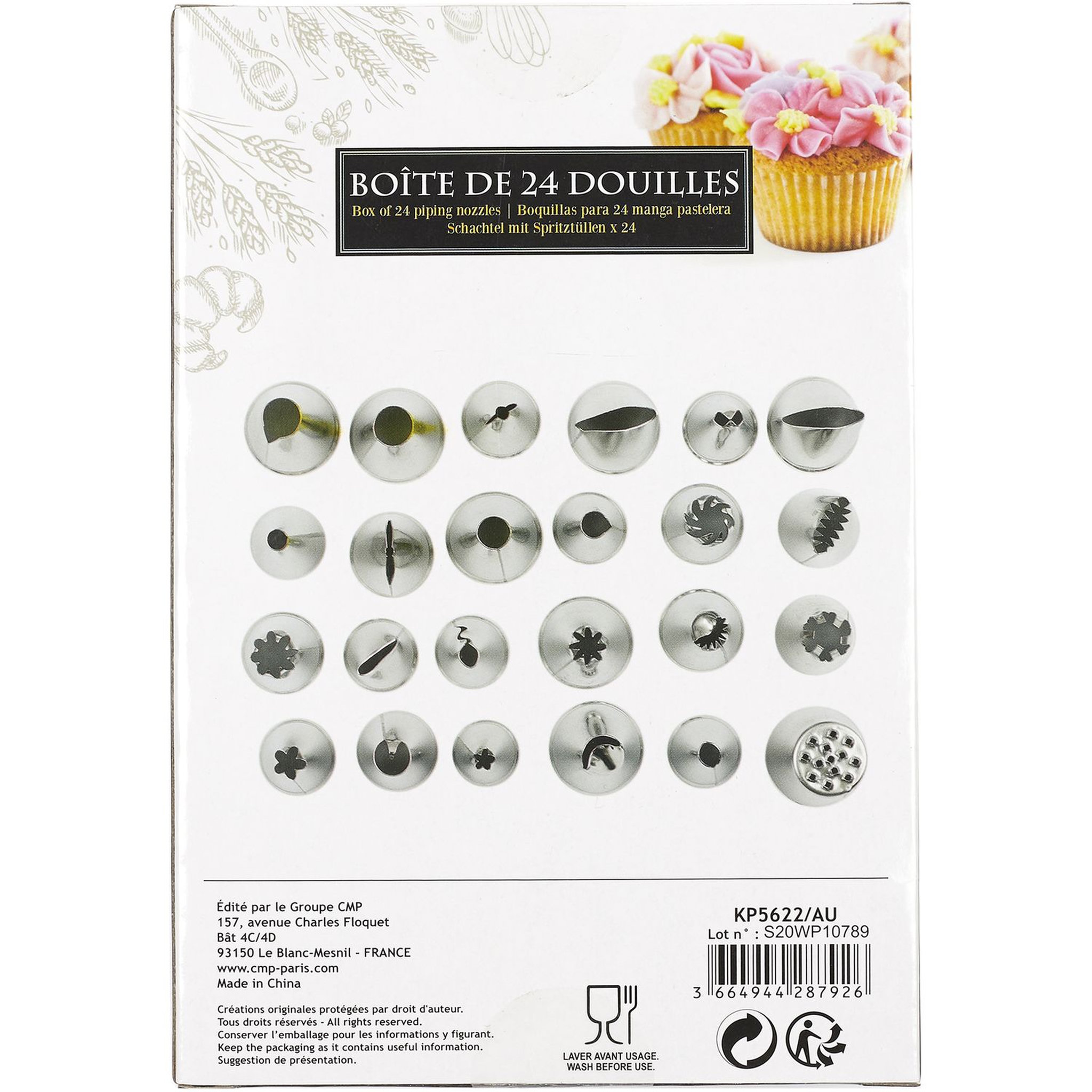  Douille à pâtisserie inox x 24