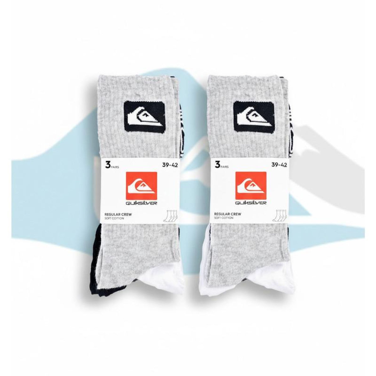 QUIKSILVER Quiksilver Pack de Chaussettes Homme Crew – Lot 6 Paires Regular Lifestyle