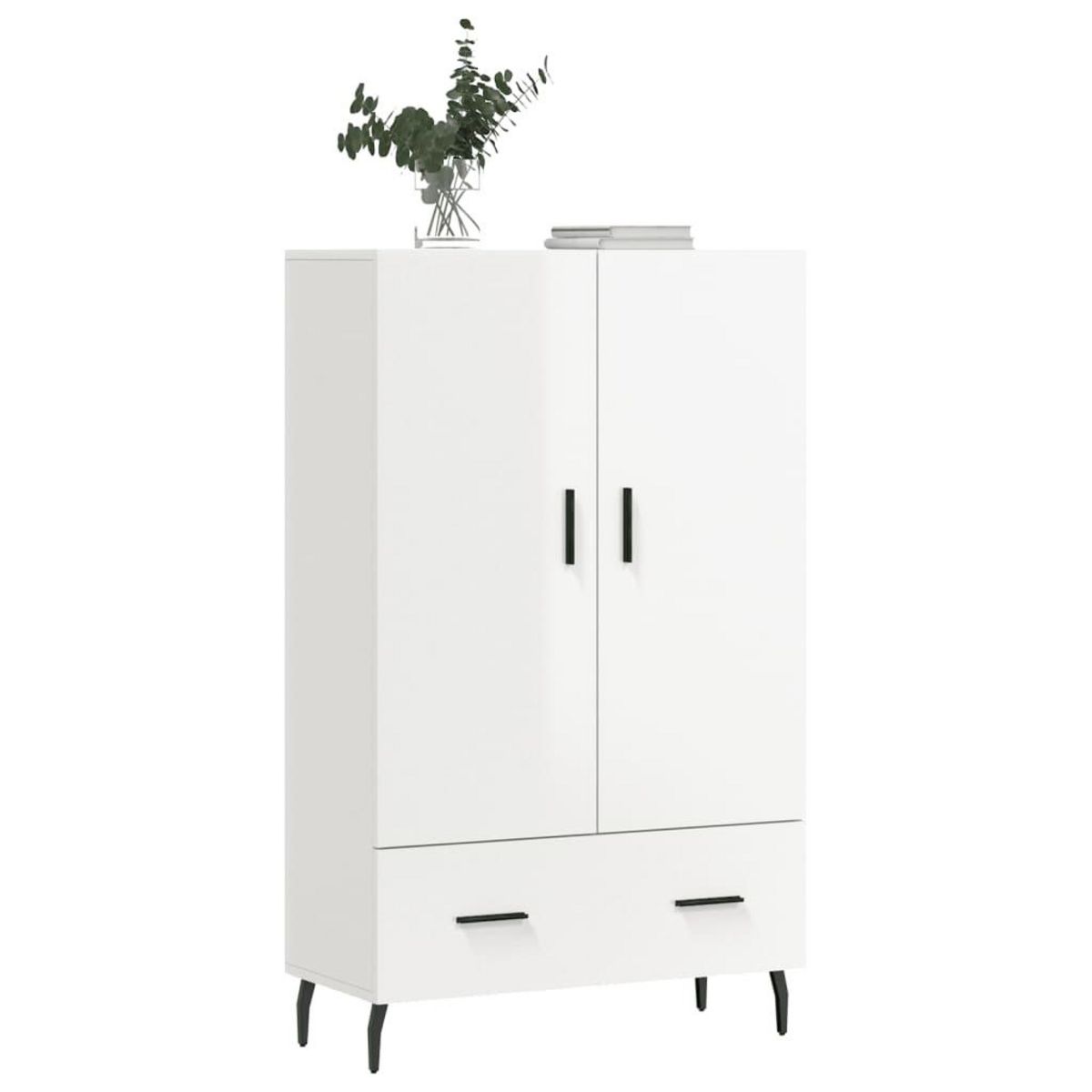 VIDAXL Buffet haut blanc brillant 69,5x31x115 cm bois d'ingenierie