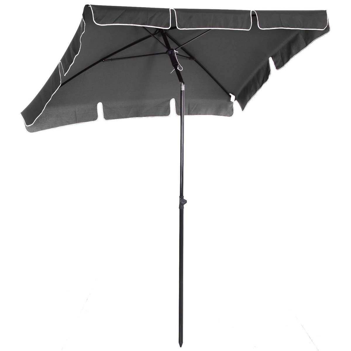 OUTSUNNY Parasol rectangulaire inclinable alu acier polyester haute densité diamètre 2 m gris
