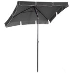 OUTSUNNY Parasol rectangulaire inclinable alu acier polyester haute densité diamètre 2 m gris