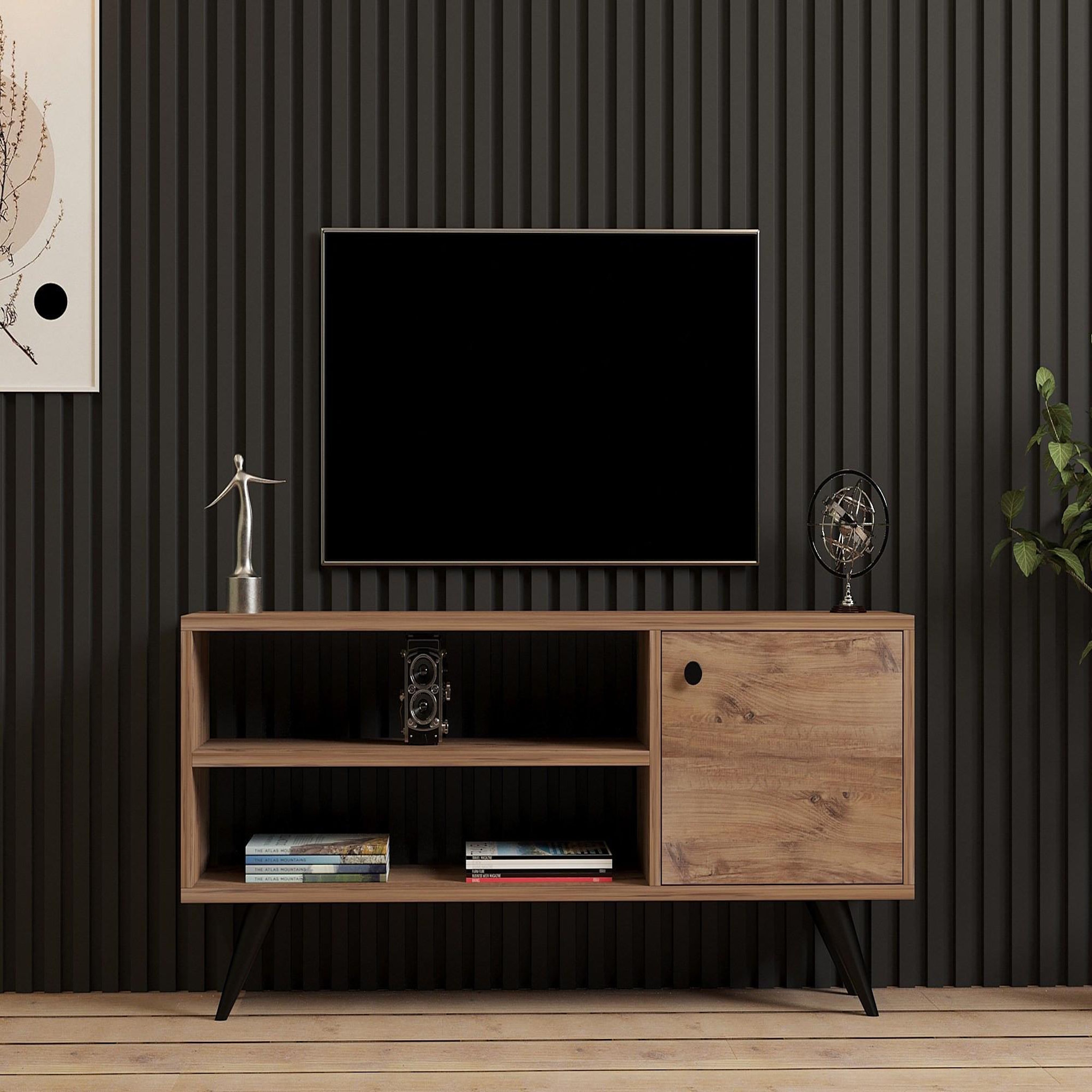Voir la diapositive 3 : Habitat et Jardin Meuble tv en bois  jena  - 120 x 29 x 50 cm - pin atlantique