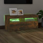 Voir la diapositive 4 : VIDAXL Meuble TV avec lumieres LED Chene fume 90x35x40 cm