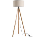 HOMCOM Lampadaire trépied style scandinave 40 W max. dim. 45L x 45l x 152H cm bois de pin lin beige