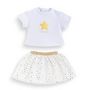 Voir la diapositive 2 : Corolle Ensemble Jupe & T Shirt Ivoire et Or pour poupée ma Corolle