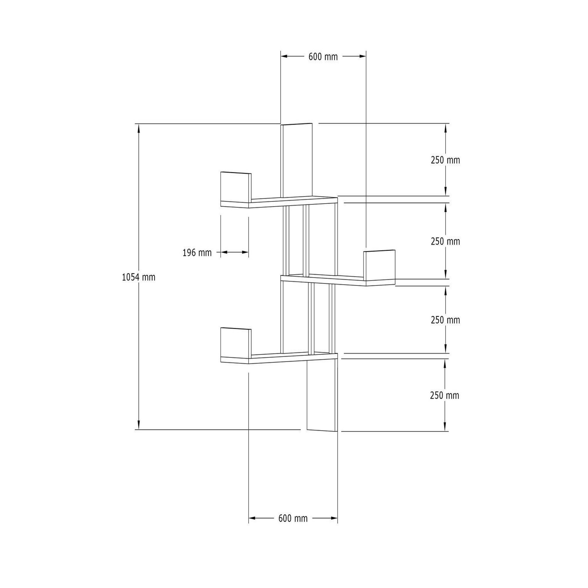 Habitat et Jardin Étagère murale en bois  bombe  - 60 x 20 x 105 cm - blanc