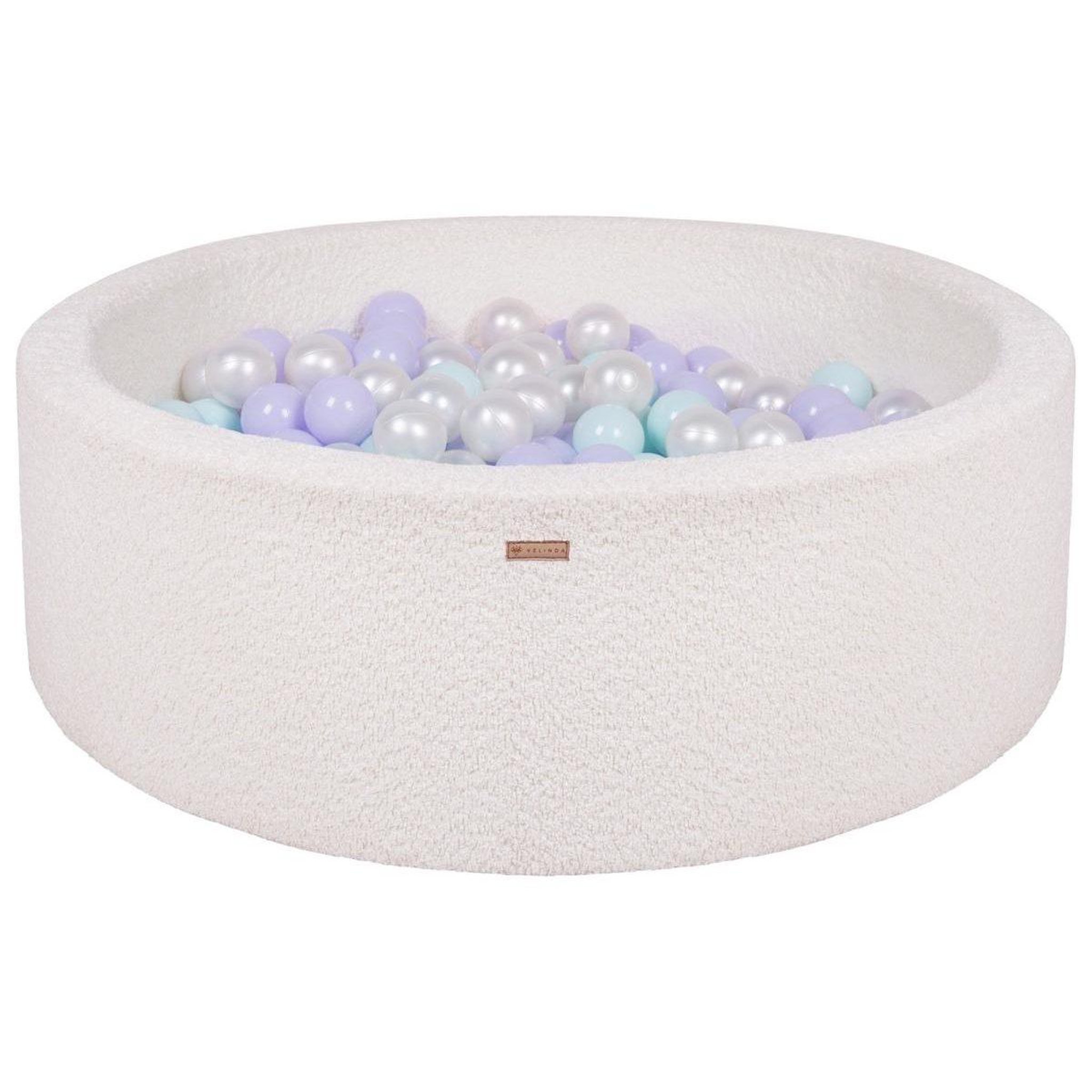 VELINDA Piscine à balles en boucle + 300 balles — crème/perle, violet, Menthe