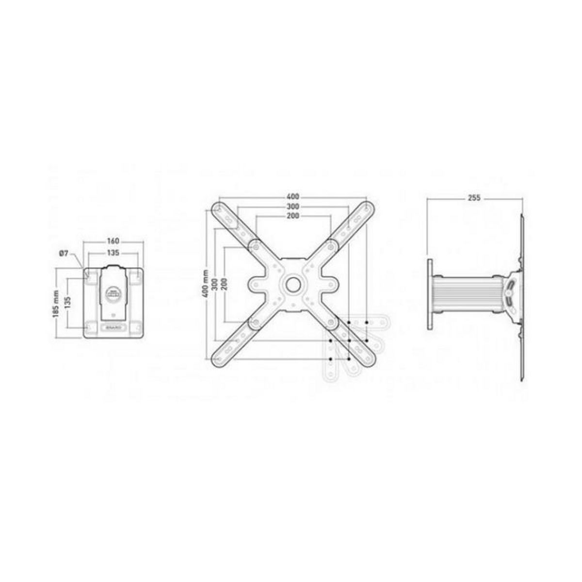 Erard Support mural inclinable pour écran de 30 à 55 - 043340