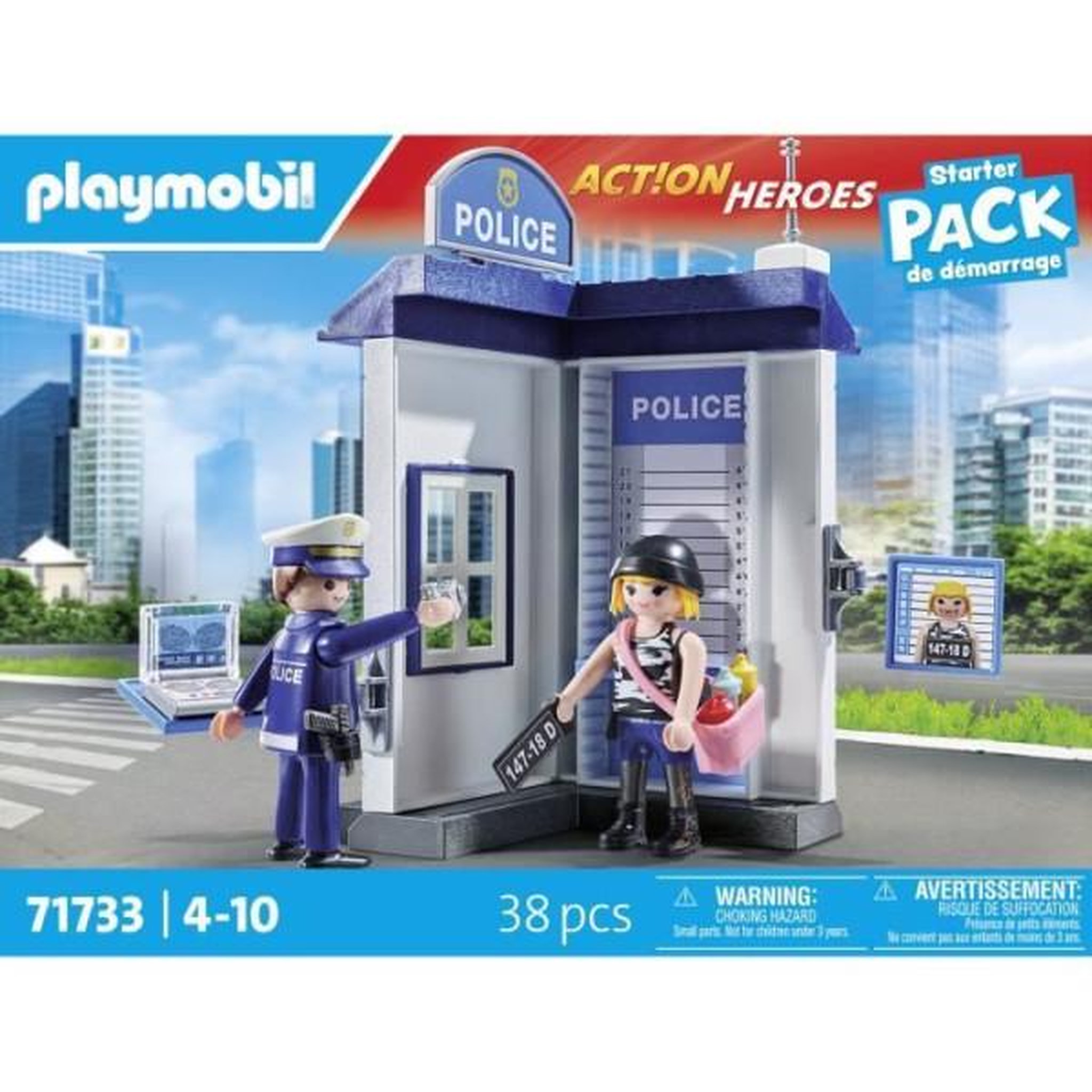 Voir la diapositive 6 : PLAYMOBIL Action Heroes Salle d'interrogatoire police, relevé d'empreintes