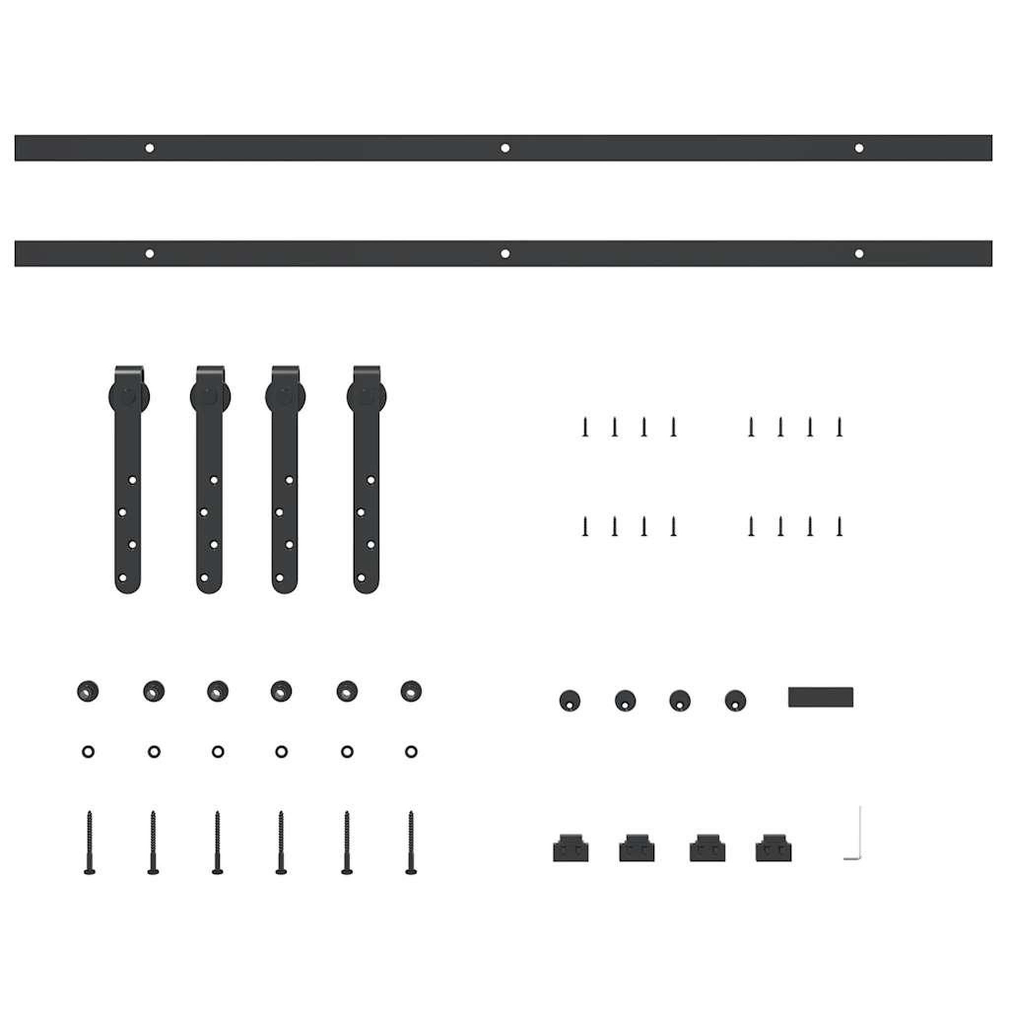 Voir la diapositive 4 : VIDAXL Kit de porte d'armoire coulissante 183 cm acier au carbone