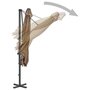 Voir la diapositive 4 : VIDAXL Parasol de jardin en porte-a-faux et poteau en aluminium taupe