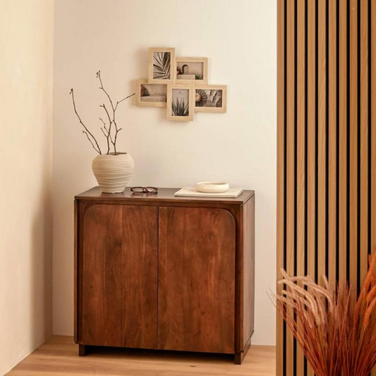 ATMOSPHERA Pêle-Mêle 5 Photos Effet Travertin  Anaya  48cm Beige