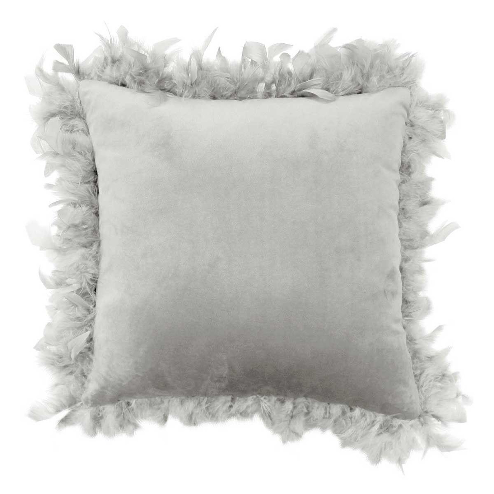 Douceur d'Intérieur Coussin déco plumes  marlina  40x40cm gris
