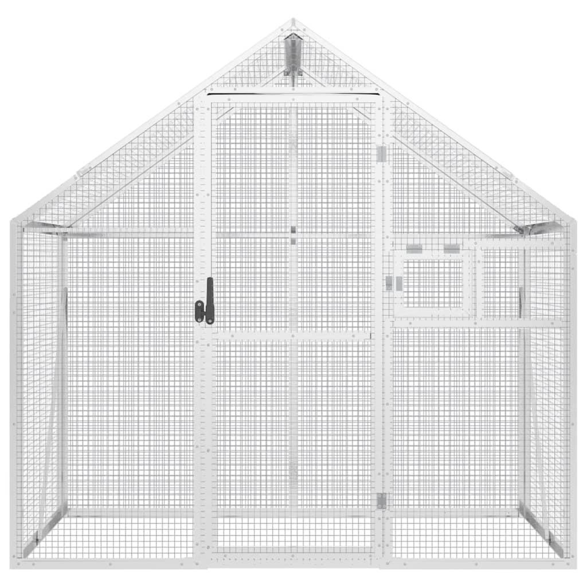 Voir la diapositive 3 : VIDAXL Voliere argente 179x100x185 cm aluminium
