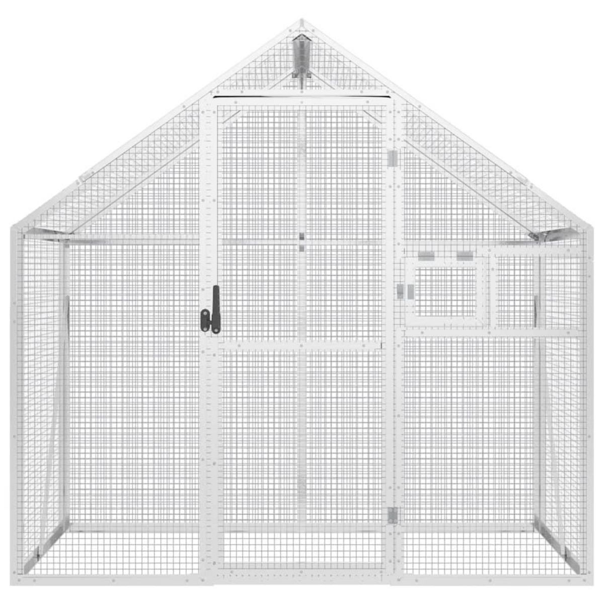 VIDAXL Voliere argente 179x100x185 cm aluminium