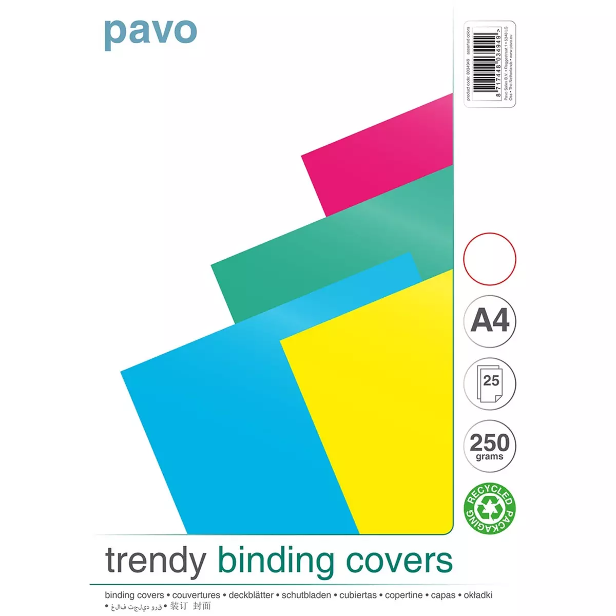 PAVO Lot de 25 plats de couvertures couleurs vives