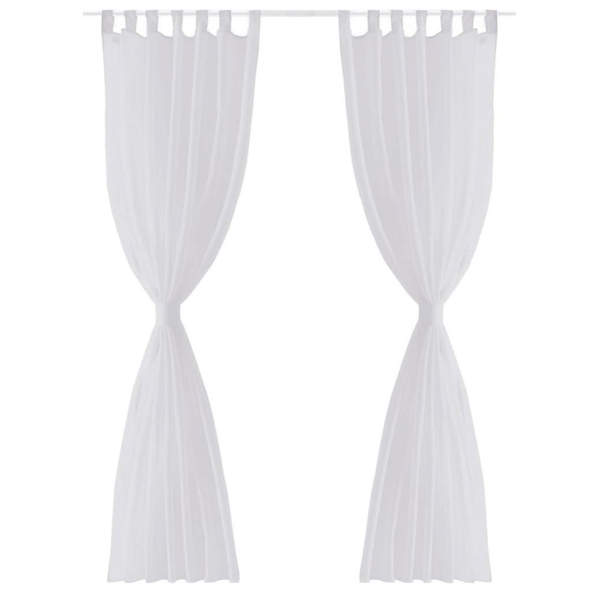 VIDAXL Rideau fin Blanc 140x225 cm 2 pcs