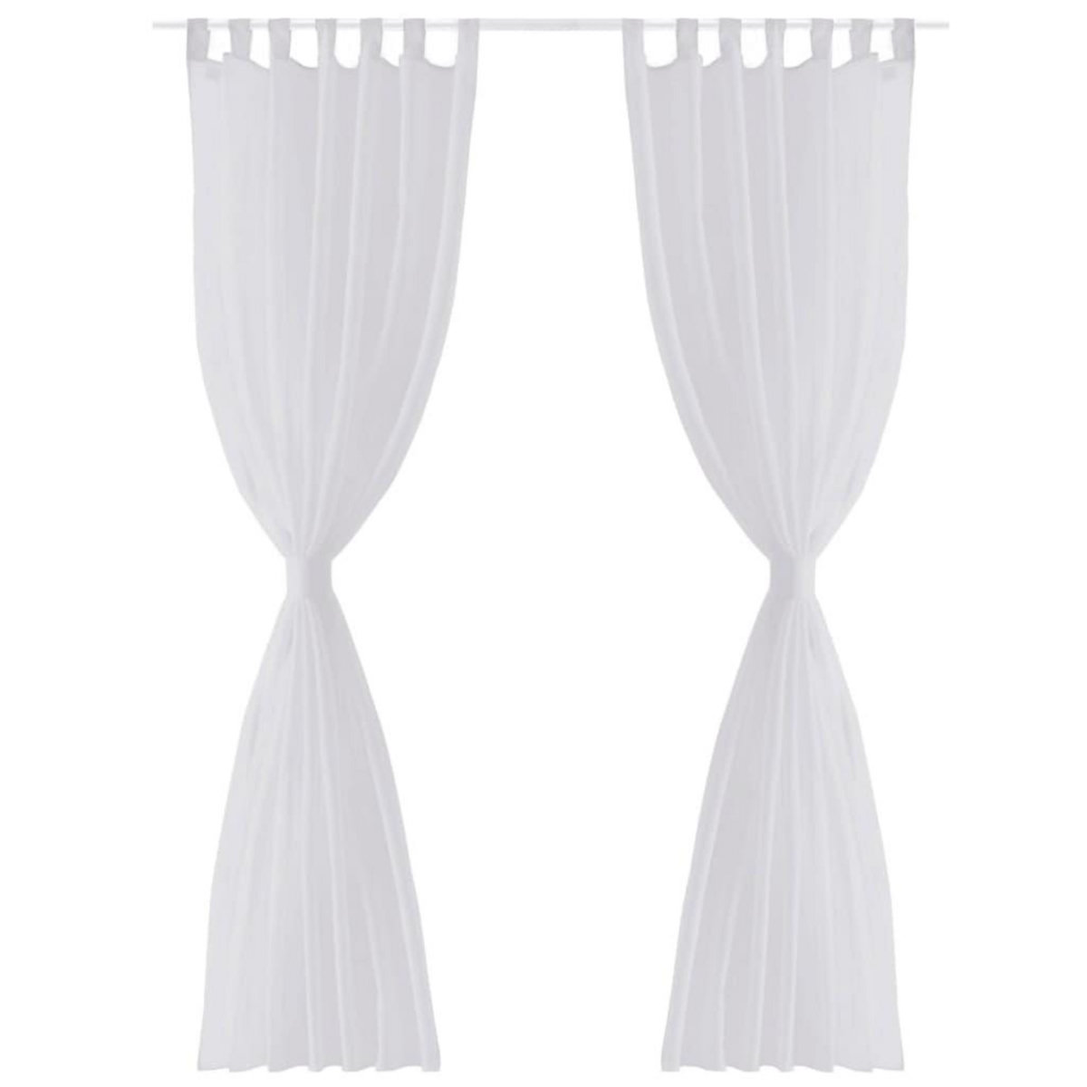 VIDAXL Rideau fin Blanc 140x225 cm 2 pcs