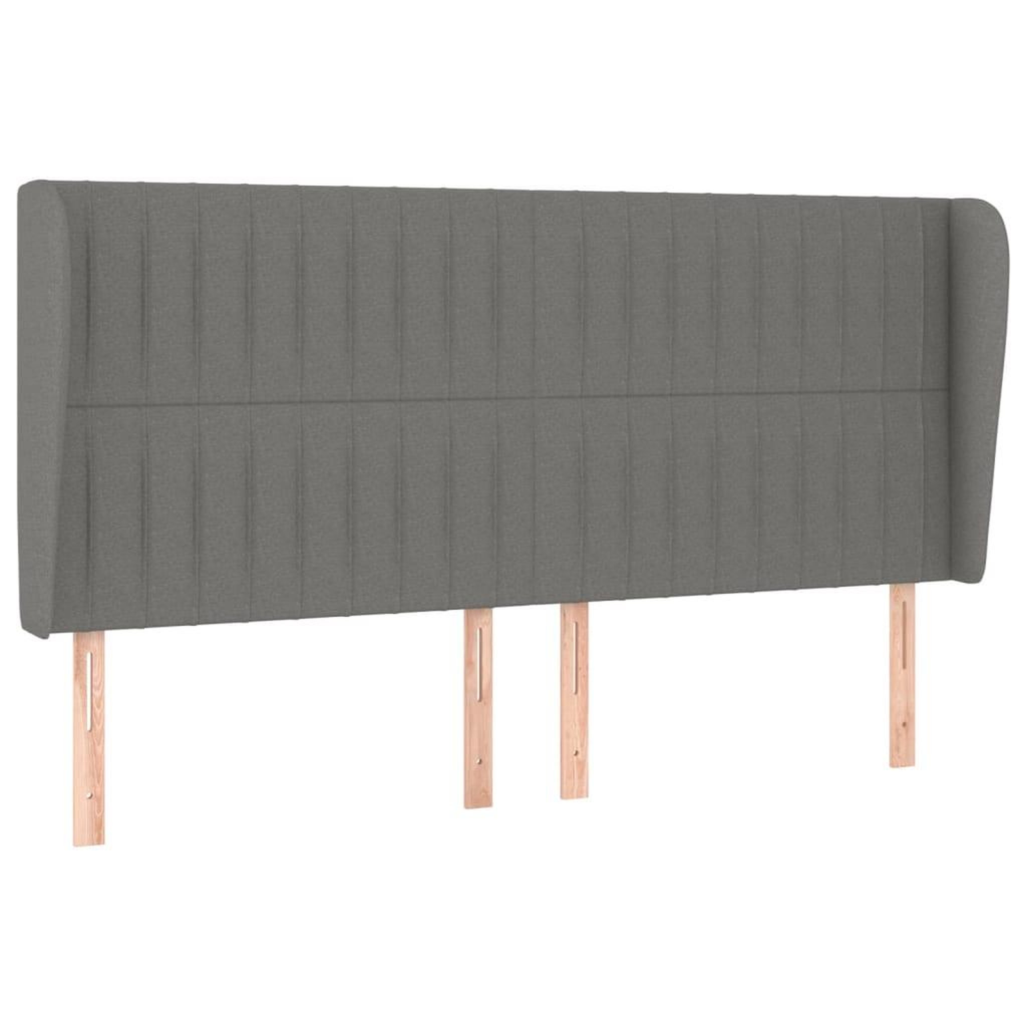 Voir la diapositive 2 : VIDAXL Tete de lit avec oreilles Gris fonce 203x23x118/128 cm Tissu