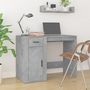 Voir la diapositive 3 : VIDAXL Bureau avec armoire gris beton bois d'ingenierie